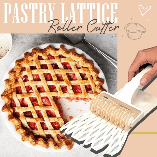 High Quality 1PC Embossing Lattice Dough Roller Plastic Pie Pizza Cutter Pastry Bakeware DIY Hand‑made Cake Baking Supplies