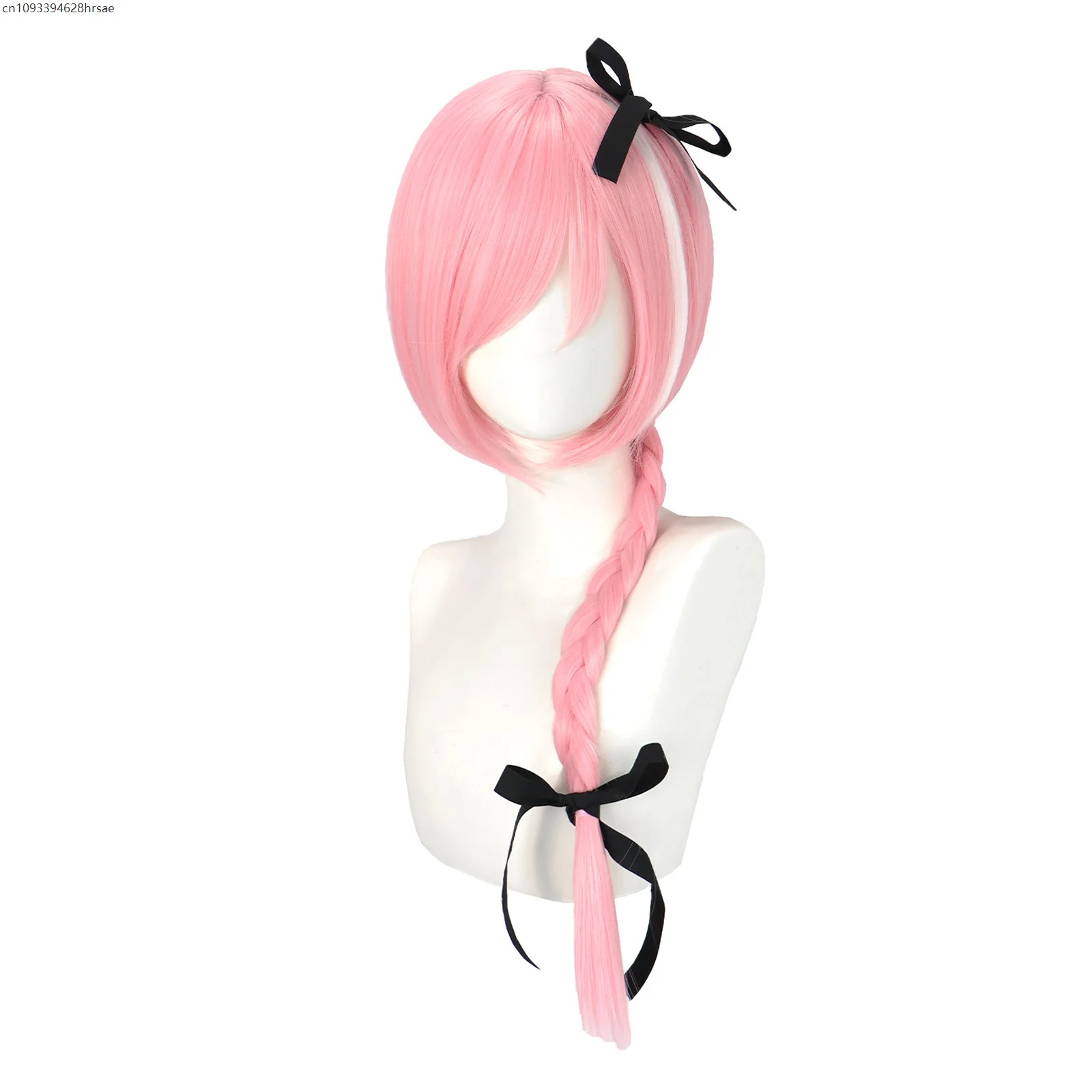 Nuove parrucche cosplay anime lunghe trecce rosa capelli sintetici parrucche da gioco per feste in costume di Halloween per le donne