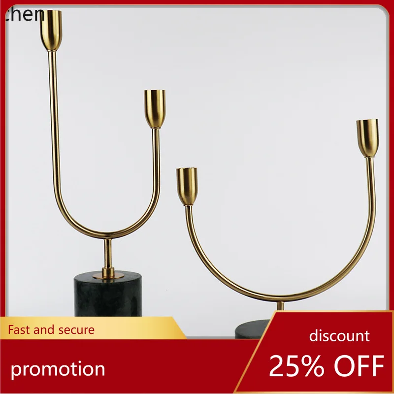 

Zml metal marble candlestick - minimalist style for living room, hotel, restaurant, and show home decor