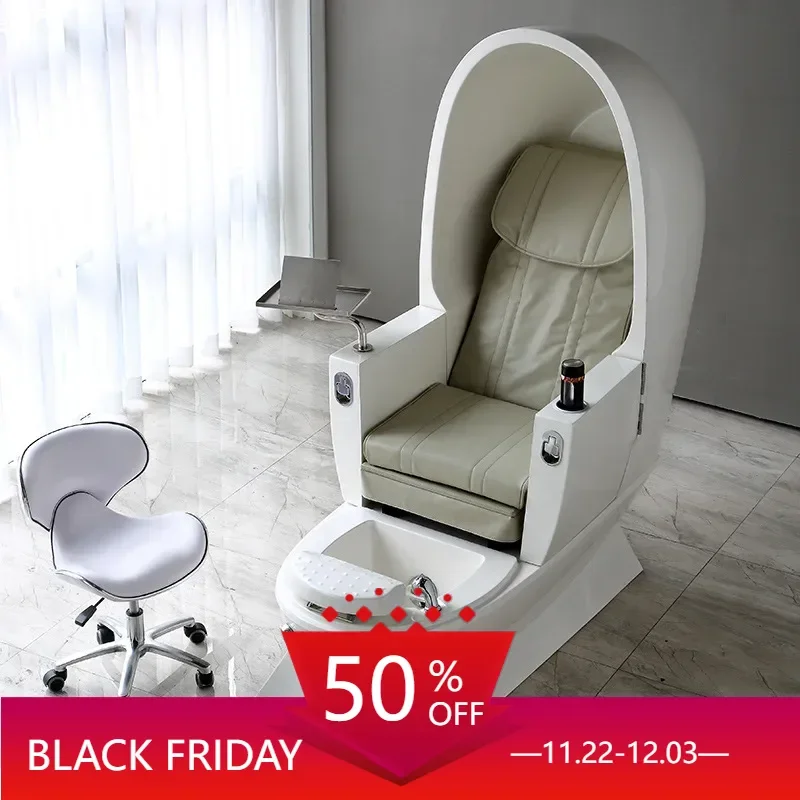 Professional Podiological Chair and Stool Nail Paddy Pedicure Spa Products Feet Rest Salon Foot Bath White Cube Beauty