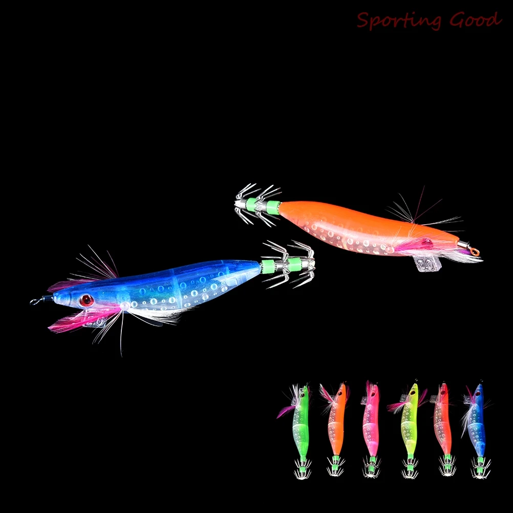 

1Pcs Luminous Shrimp Fishing Lure Squid Night Fishing Squid Jigs Bass Bait Fish Tackle Equipment Accessories Random Color 10cm