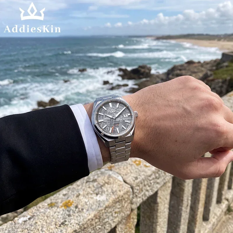 AddiesKin Meteorite Dial Automatic Diver Watch ST2130 200M Sapphire BGW9 Luminous 316L Stainless Steel Men Mechanical Watch K020