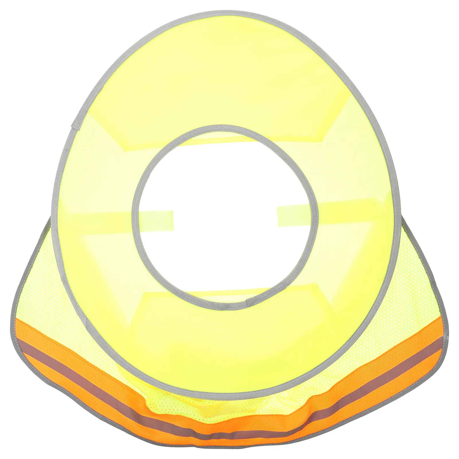 Sun Shield Full Brim Large Diameter Neon Orange Reflective Edging High Visibility Mesh Sunshade Cloth Outdoor Work Safety