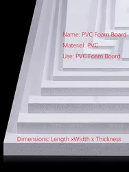 PVC Foam Board Handmade Model Making Material Plastic Flat Board For DIY Building Model Materials Thickness 3mm~15mm