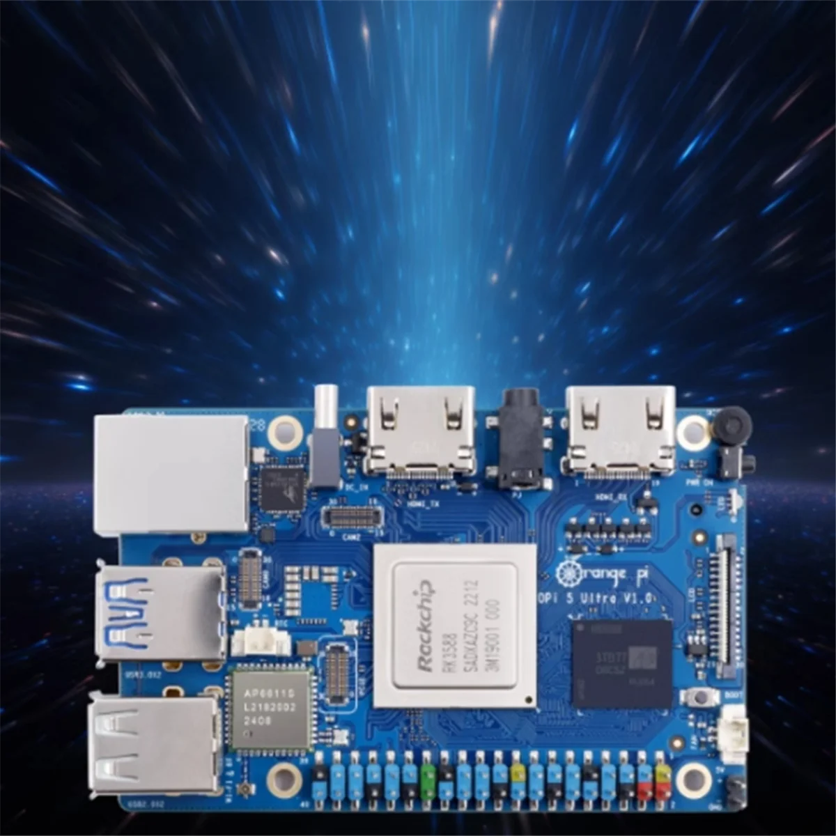 

AB01 для 5 Ultra макетной платы LPDDR5 Rockchip RK3588, 6 ТОП NPU, PCIE 2,5G LAN, Wi-Fi 6E, M.2 M-Key Slot Board B