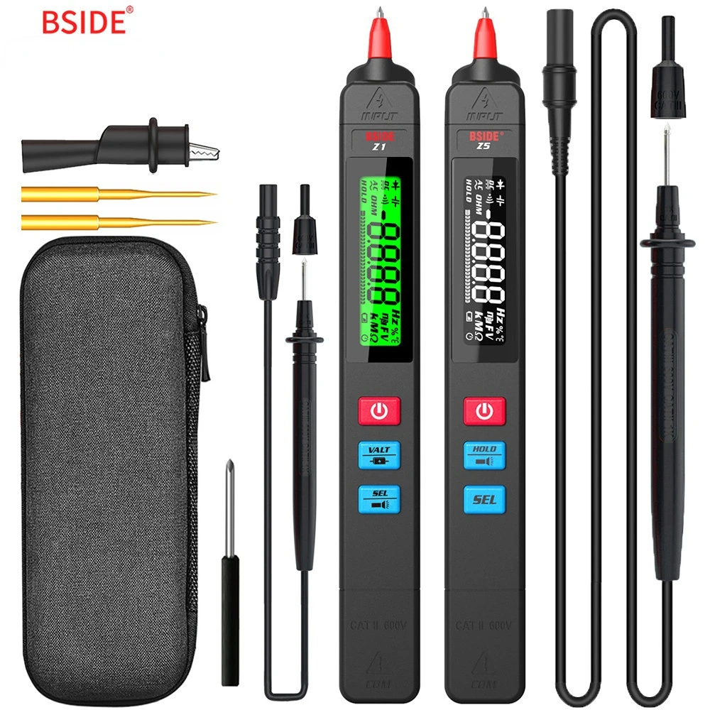 BSIDE Multimeter Digital Tester Smart Pen Type Voltage Detector DC AC Capacitance Ohm NCV Hz Diode Continuity Meter