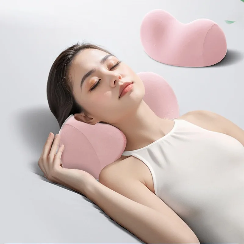 Small Neck Stretch Pillow for Pain Relief, Soft Cervical Traction Device, Gentle Support Pillow, Removable and Washable
