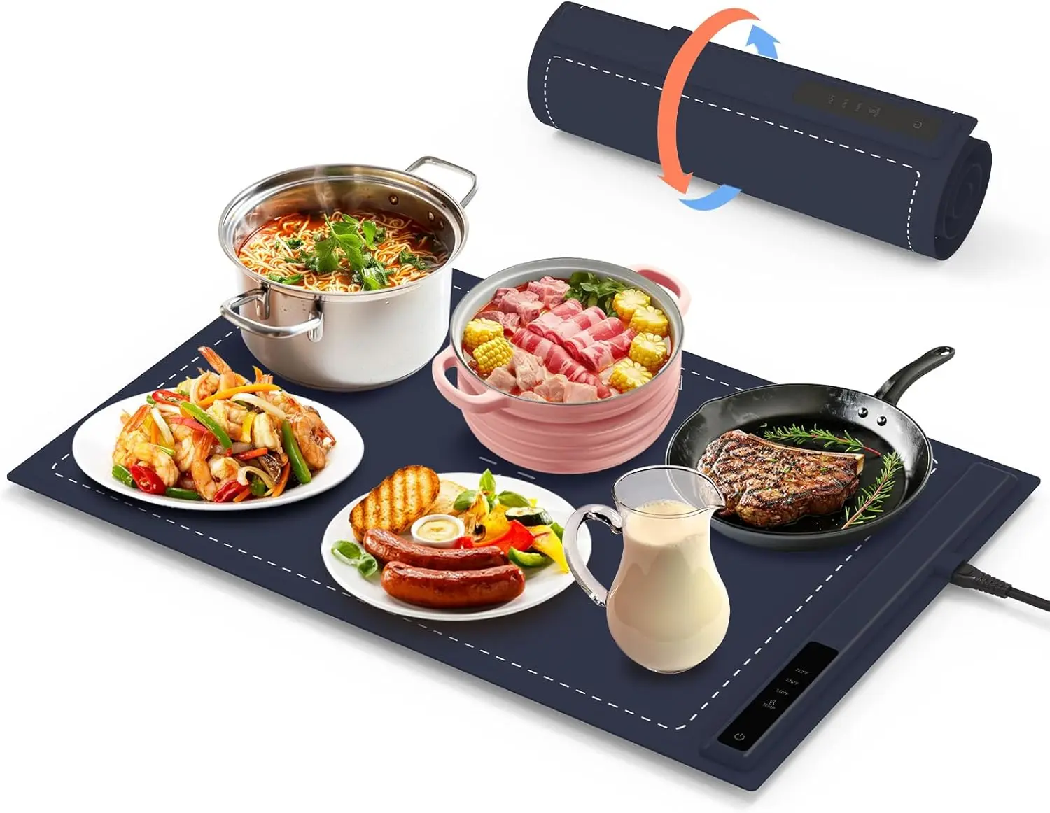 

Электрический поддон для подогрева с 3-мя настройками температуры, полным подогревом поверхности, портативной подвижной конструкцией, автоматическим отключением — идеально подходит для