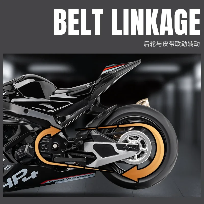 1:12 BMW HP4 Toy Motorcycle Model Alloy Diecast with Sound Light Model Motorcycle Toys for Boys Collection M64