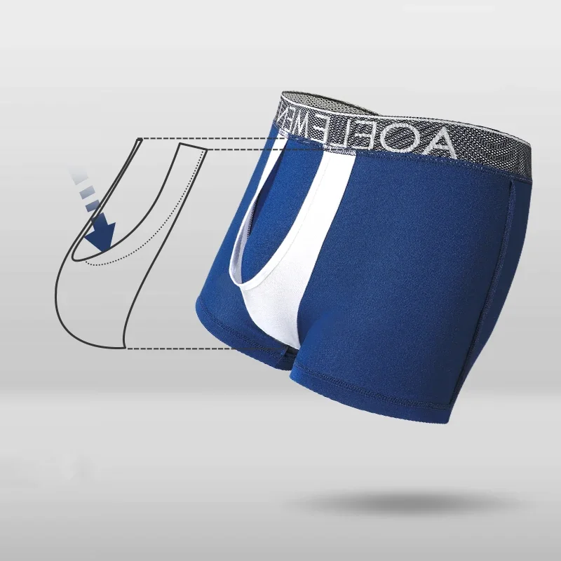 5 pezzi di biancheria intima da uomo, boxer con tasca a proiettile, separazione frontale, design a U convesso, in modal traspirante e ad asciugatura rapida