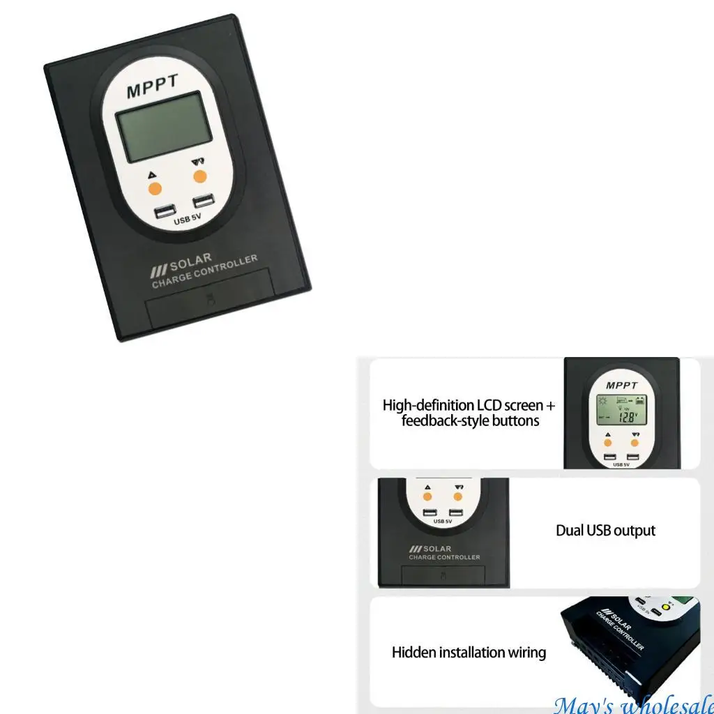 

Weatherproof MPPT Solar Monitor 12V/24V LED Display Streamlined for Outdoor Use 448A