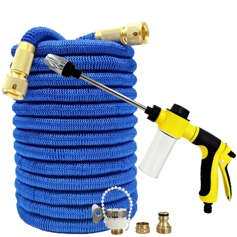 

Гибкий расширяемый шланг высокого давления для сада, пистолет для распыления пены с длинной трубкой, подходит для мойки автомобилей и полива сада