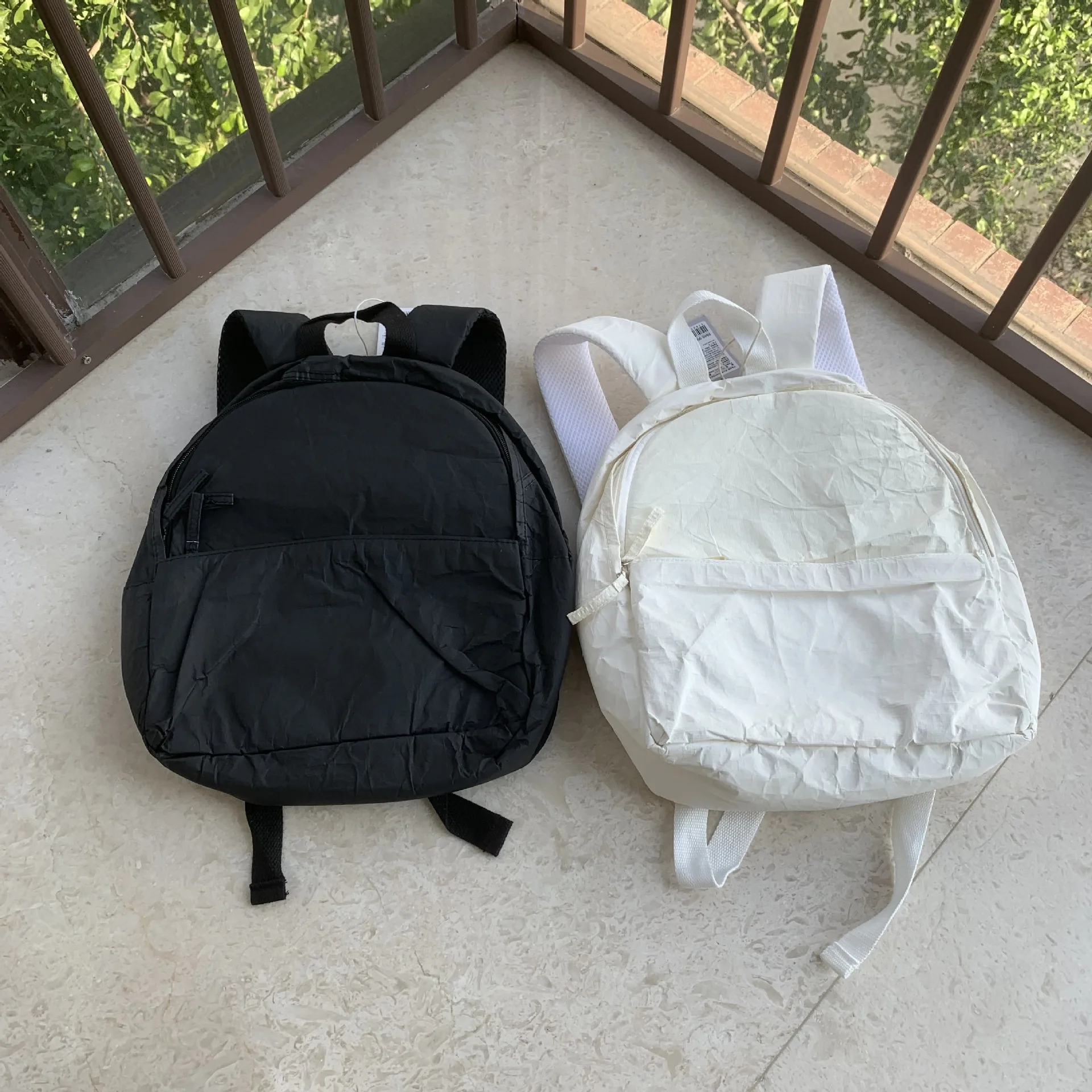 New Dupont Paper Leisure White/Black Backpack Waterproof Bag