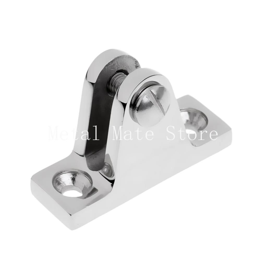 Installation of hinges on inclined deck of marine speedboat, 316 stainless steel hardware accessories, sunshade fixed base