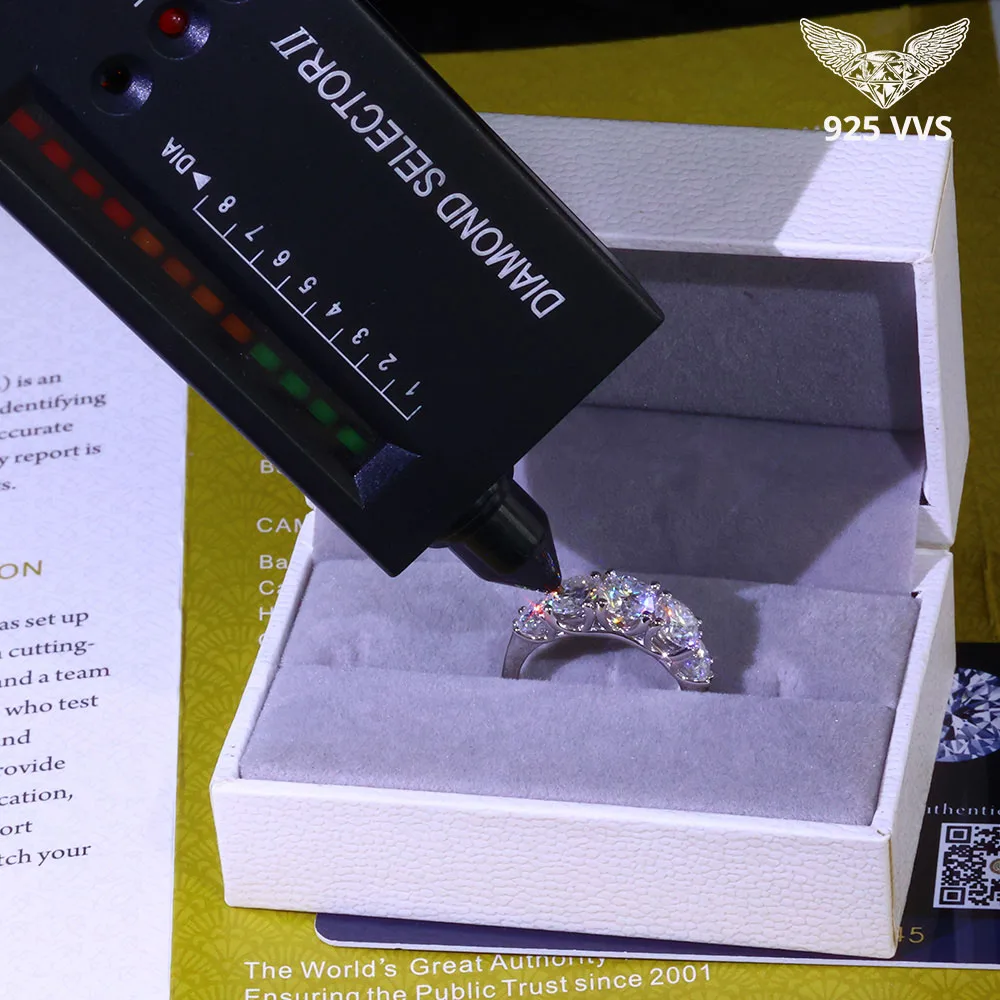 

925 VVS Moissanite Ring for Women Wedding and Engagement Gifts Pass Diamond Test with GRA