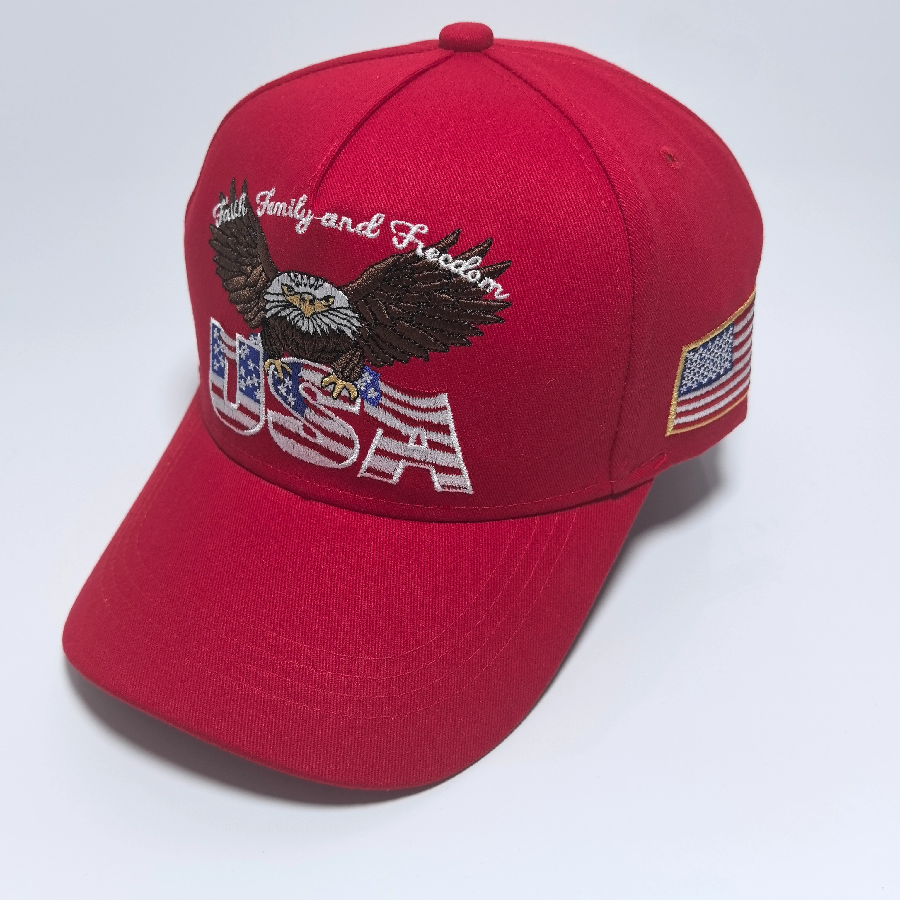 Faith Family Freedom Baseball Cap,3D Bald Eagle USA Flag Embroidered Dad Hat,Adjustable Patriotic Sun Caps For Men Women Outdoor