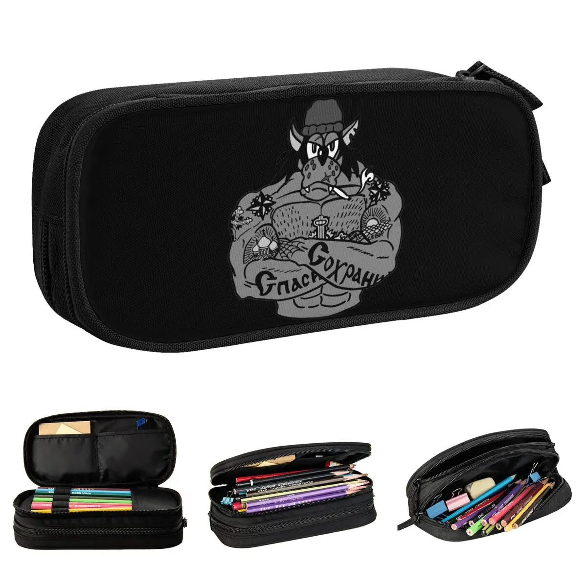 Creative Gangster Wolf Nu Pogodi Pencil Cases Pencil Box Pen Holder for Student Big Capacity Bag Students School Stationery