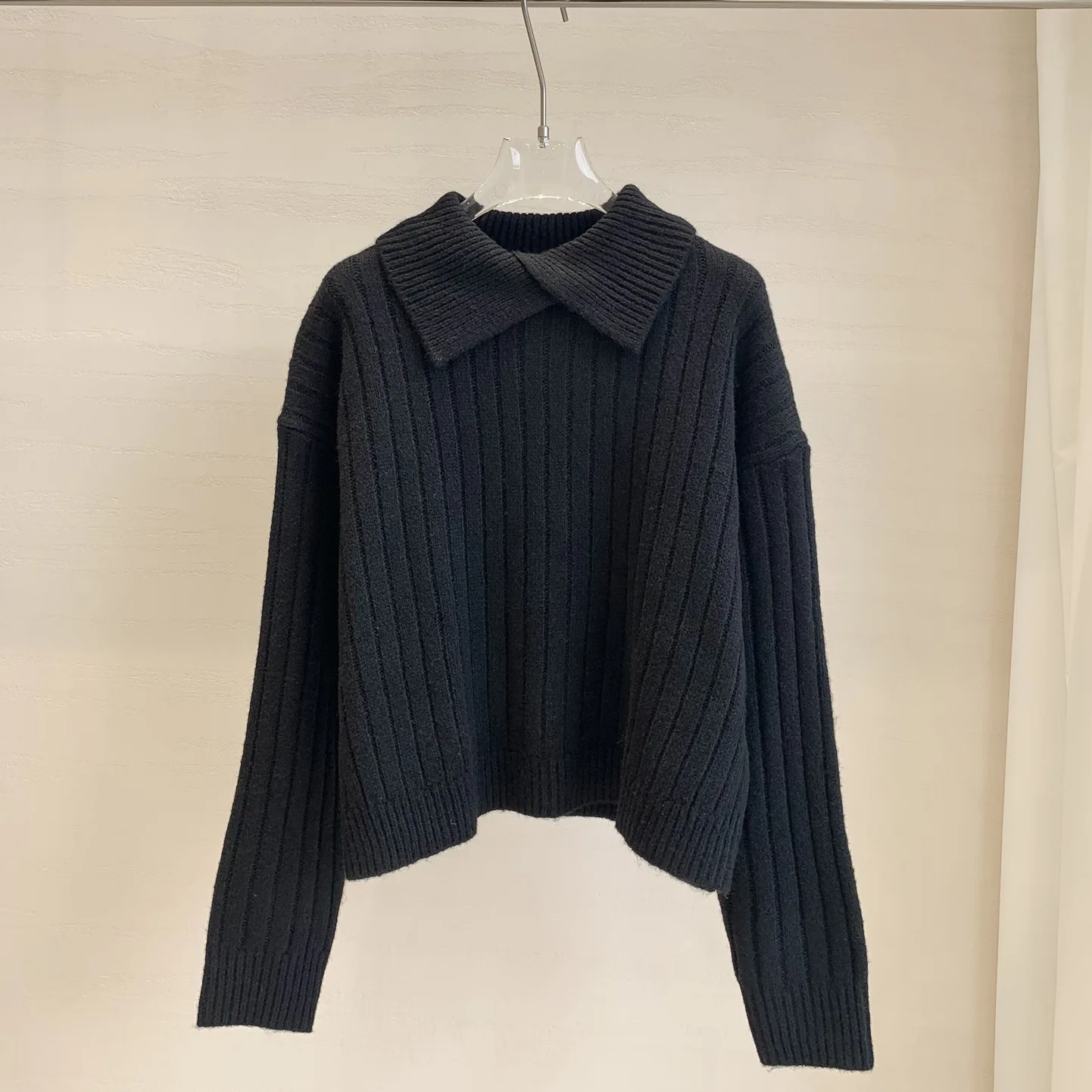 Hochwertiger neuer lockerer Pullover-Reverspullover für Damen