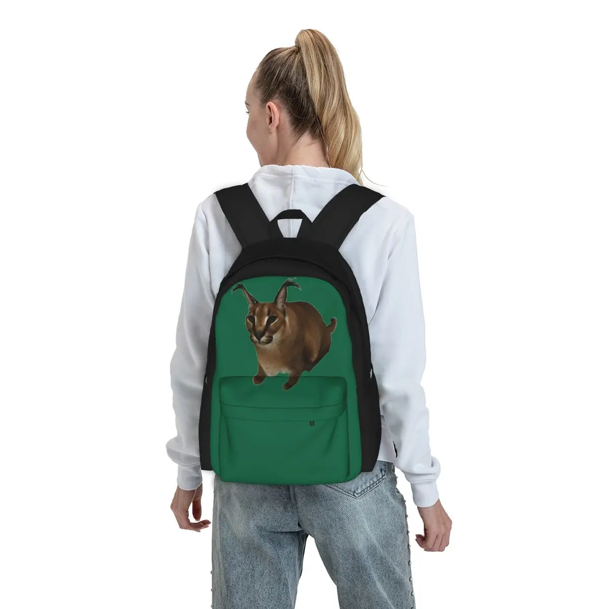 Große Floppa Tier Katze Rucksäcke Jungen Mädchen Bücher tasche Studenten Schult aschen Kind Rucksack Laptop Rucksack Umhängetasche große Kapazität