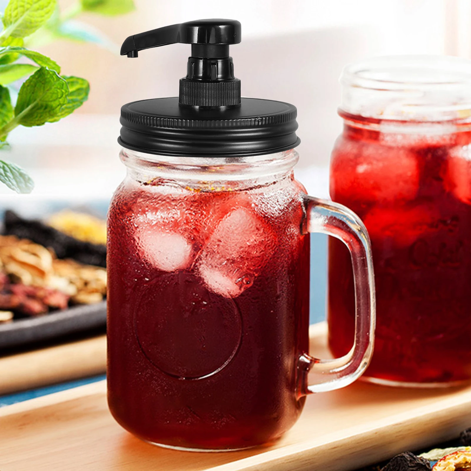 

Syrup Pump Core Distributor Bottle Pumps Black Lotion Kitchen Coffee Dispenser Mason Jar Sauce Honey 86 Mouth Sturdy Automatic