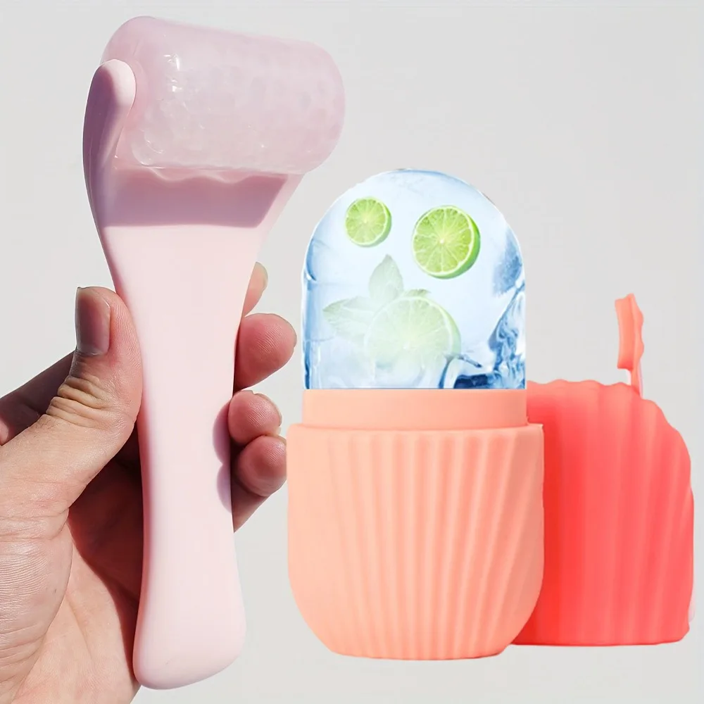 Facial Massage Roller Silicone Ice Mold Set Combo Reusable S