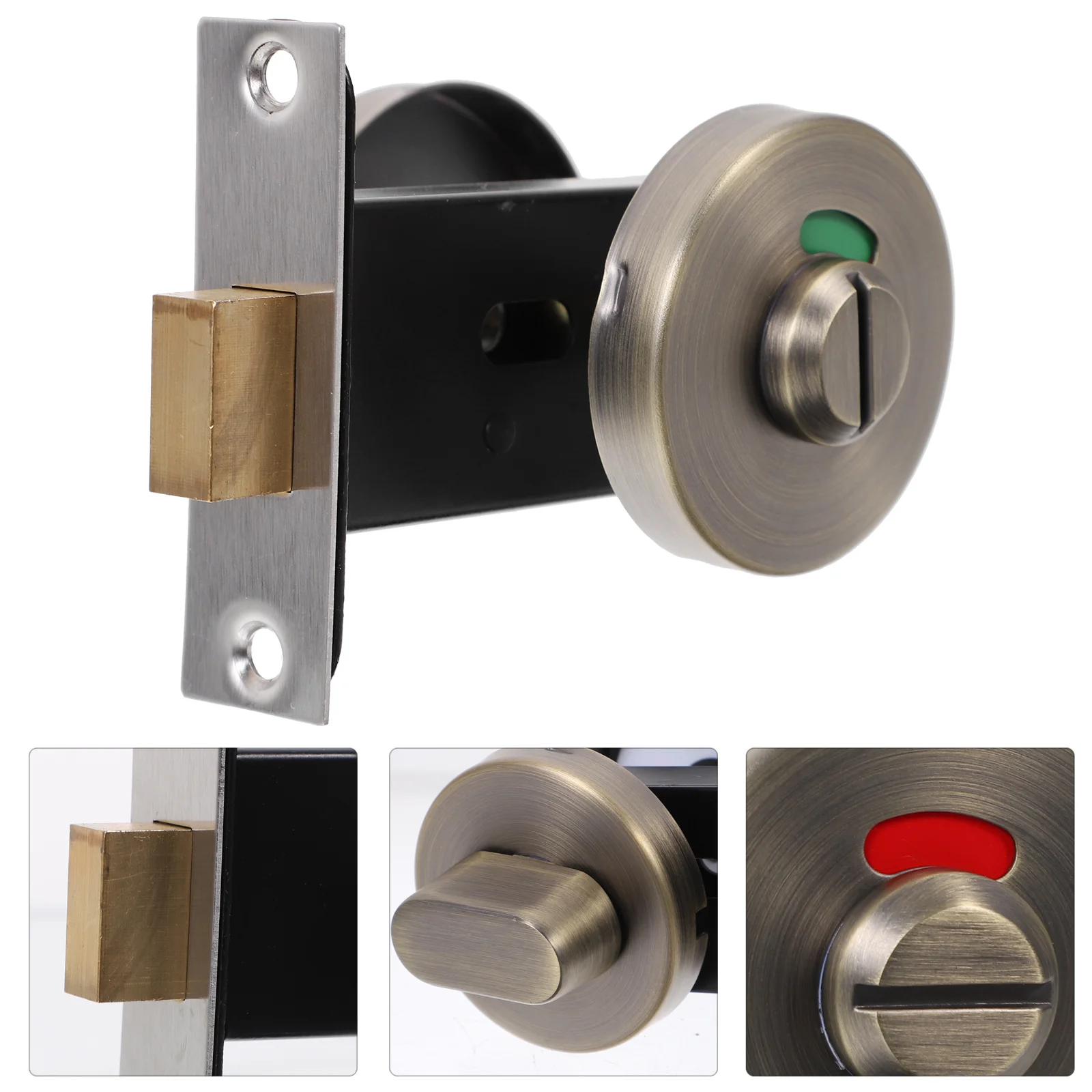 

1pc Stainless Steel Bathroom Indicator Lock Corrosion Resistant For Public Toilet Airport Office Vacant Occupied