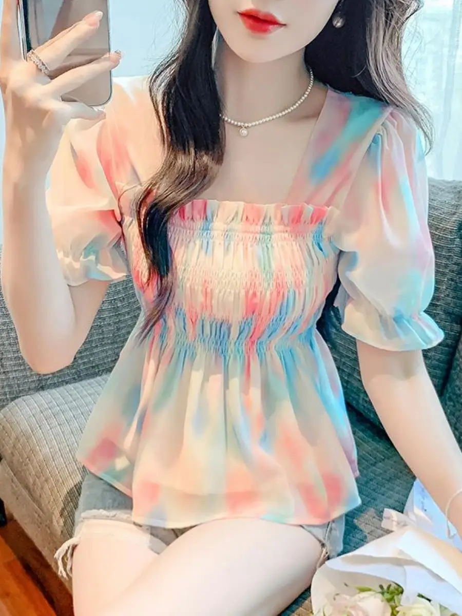 blusa-feminina-elegante-de-chiffon-slim-fit-com-gola-quadrada-e-manga-curta-–-nova-colecao-de-verao-para-um-estilo-empresaria