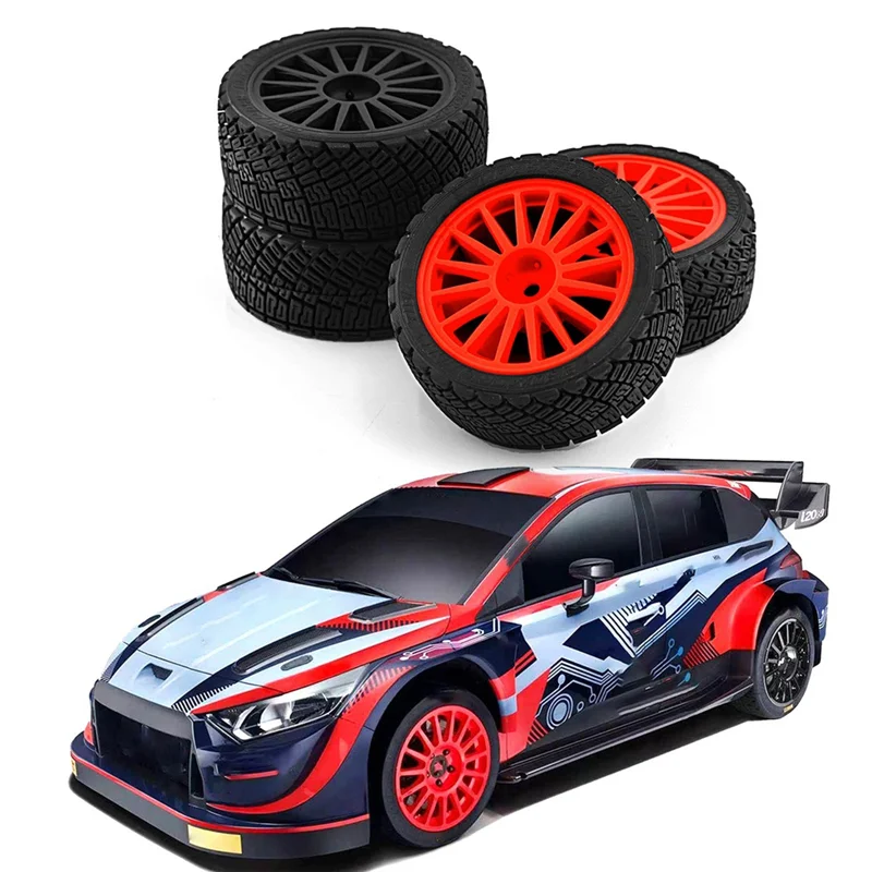 

4Pcs 67Mm Plastic Wheel Rim Rubber Tire Universal For All 1/10 RC Rally On-Road Racing TAMIYA TT02 XV01 HSP Accessories