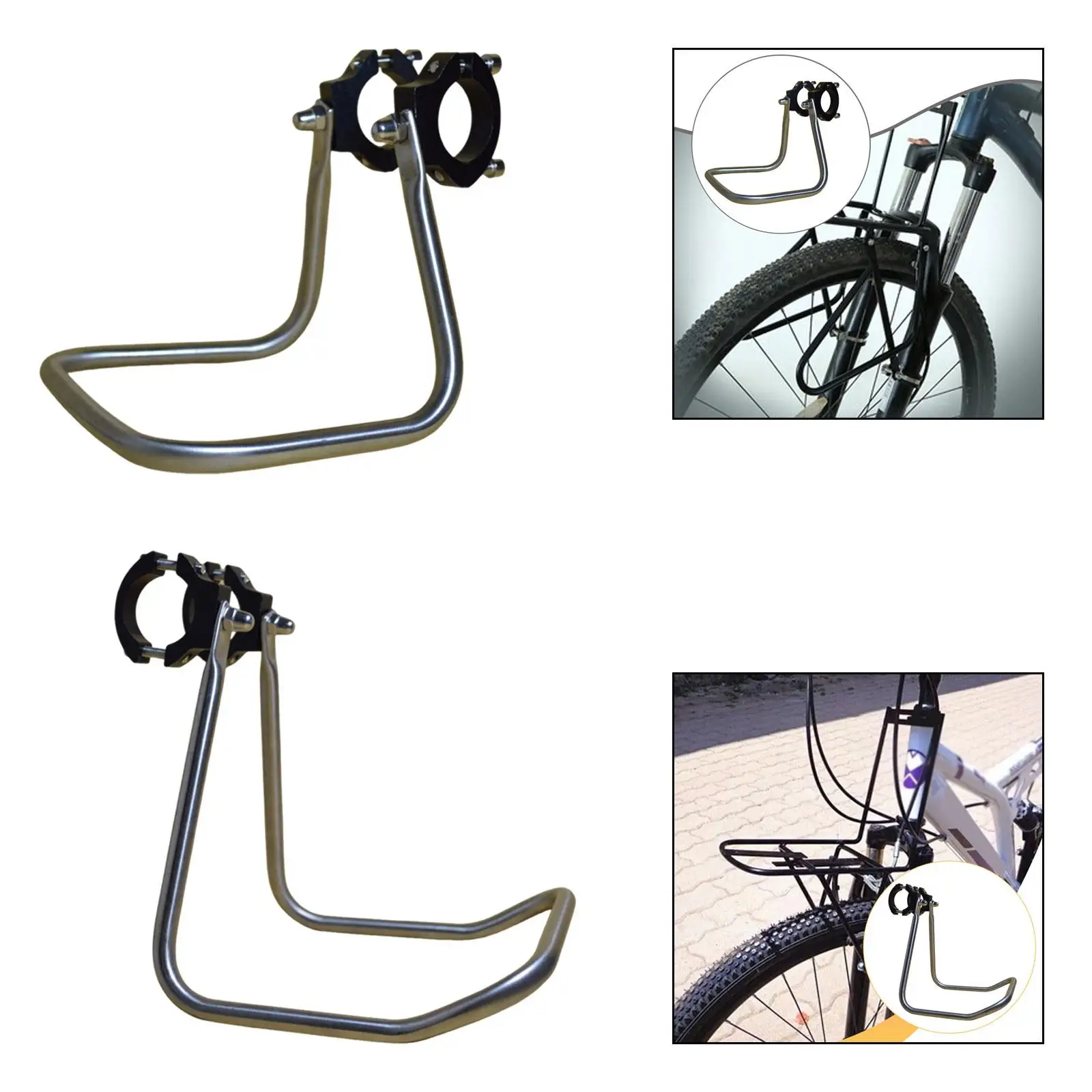 Secure Stainless Steel Bike Front Rack Cargo Carrier Sturdy Pannier Mount for Commuting Cycling Accessories