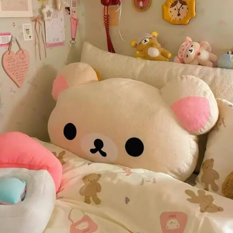 Rilakkuma Plush Pillow Soft Stuffed Animal Comfortable Sleeping Cushion For Bedroom Sofa Dormitory Kids Adults