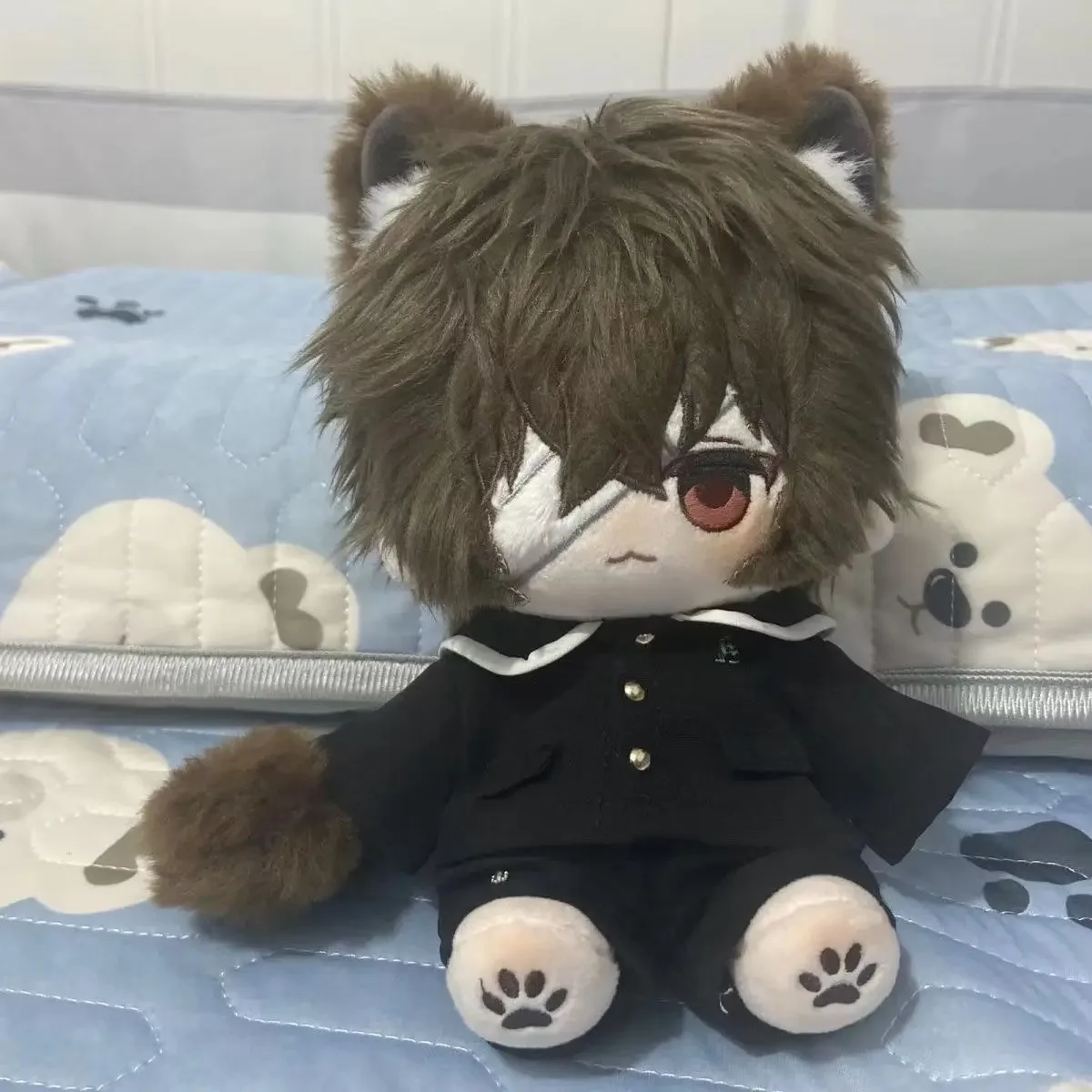 20CM Stuffed Anime Bungo Stray Dogs Kawaii Twin Dark Dazai Osamu Figure Plush Puppet Doll Toys for Girl Boy Adults Kids Gift