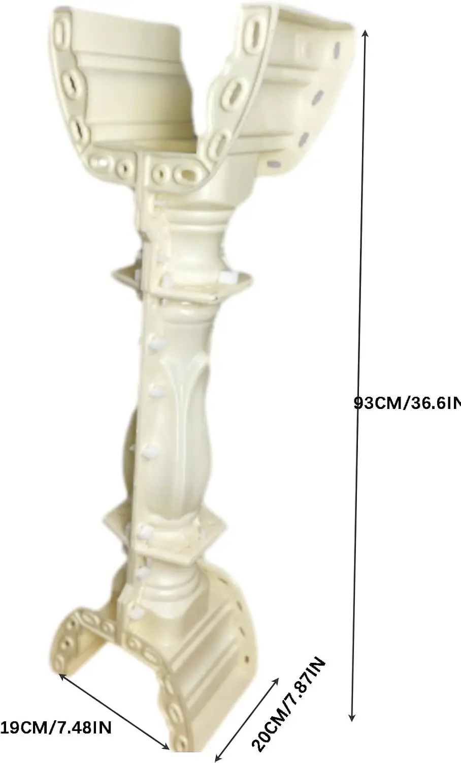 36.6 Inch Modular Concrete Balcony Casting Molds - Reusable ABS Balustrade Molds and Form for Balcony Construction