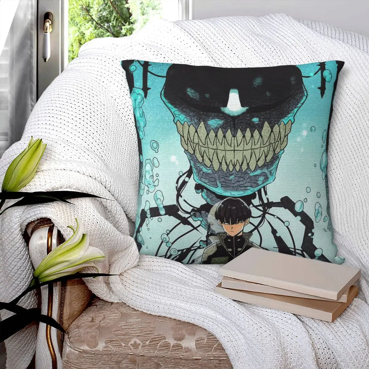 Anime Kaiju No 8 Square Pillowcase Cushion Cover Pillow Case Throw Pillow Cover for Home Sofa Living Room