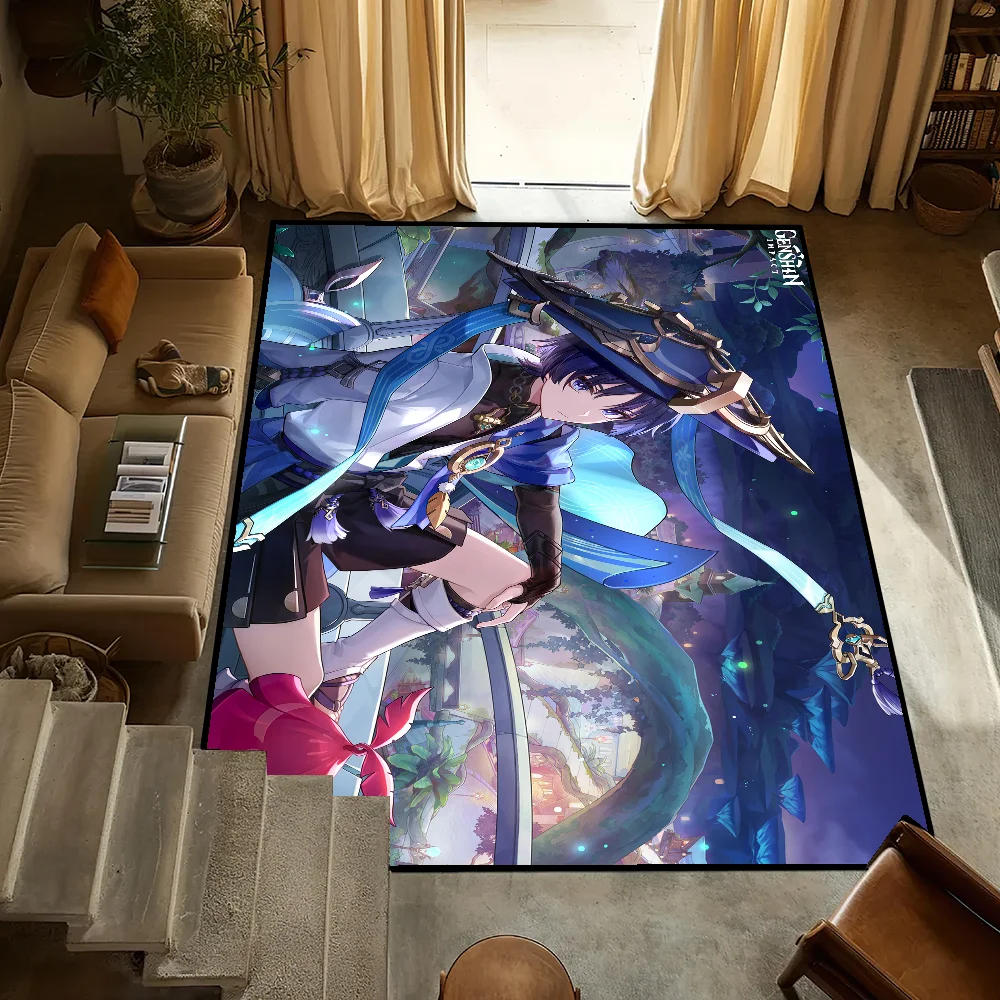 

small Scaramouche Bedside Kitchen Bath Genshin Living Home Impact House Bedroom Floor Mat Doormat Large Carpet Rug Decoration