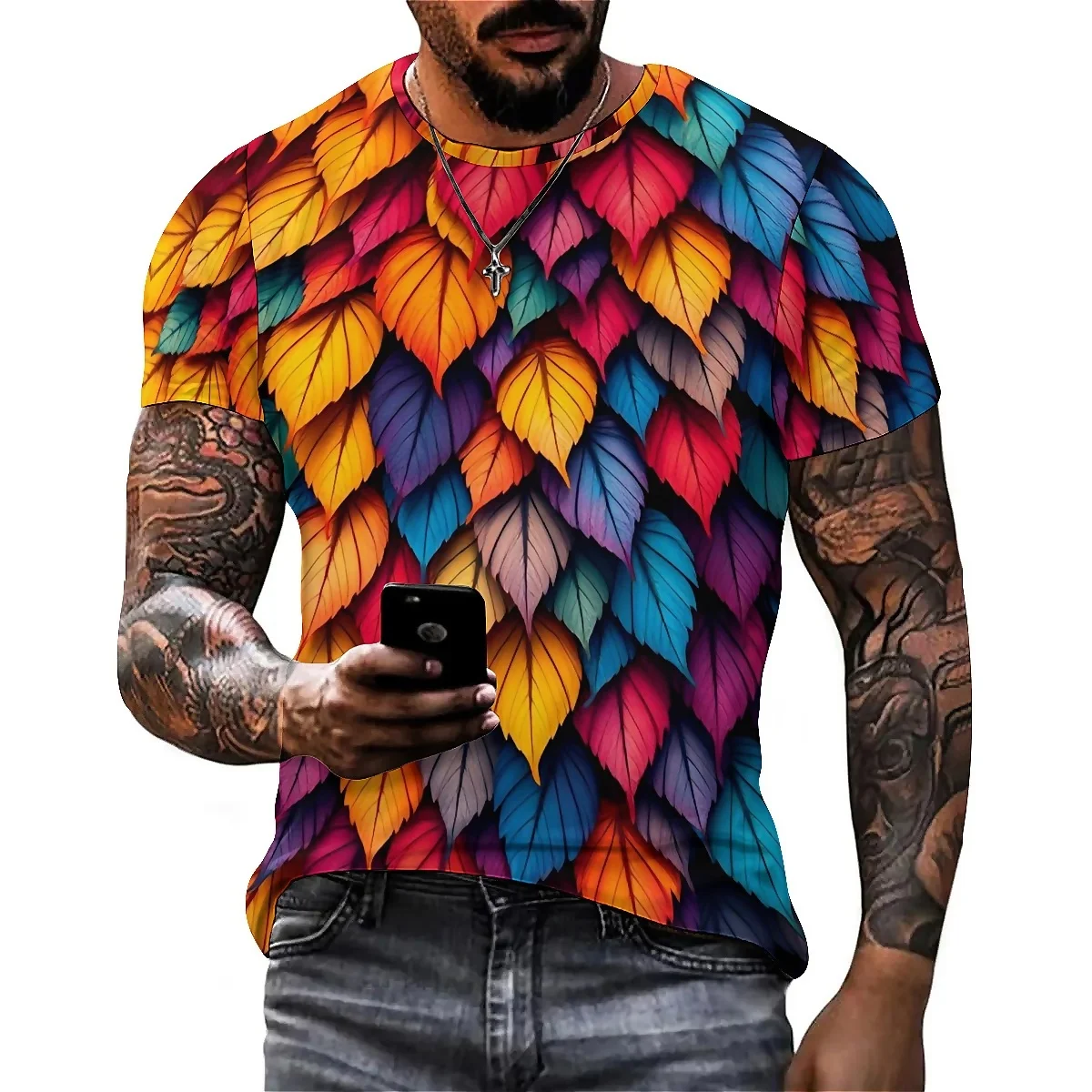 

Christmas Fun Pattern Men's 3D Printed Short-Sleeve T-Shirt - Men's Top