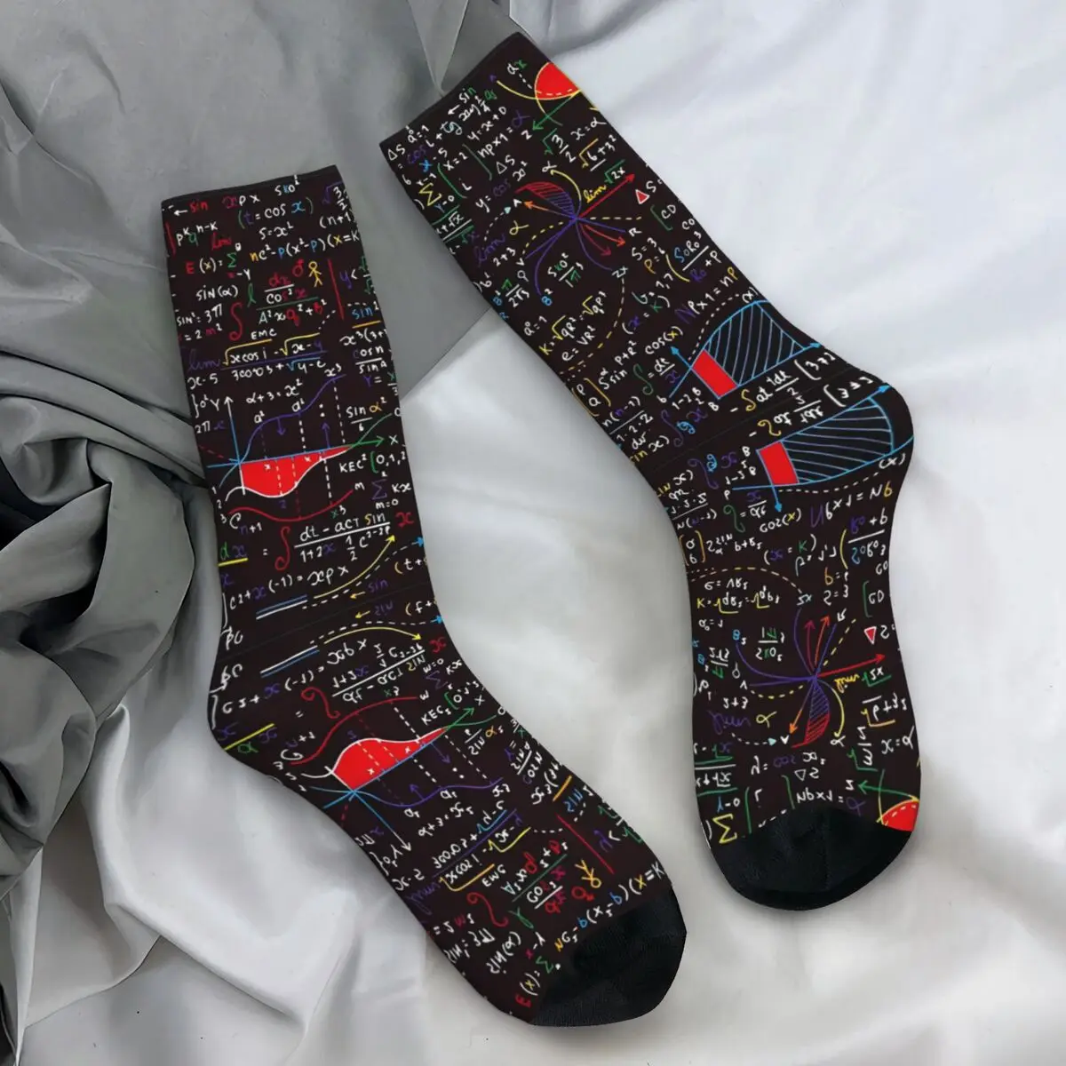 Colorful Math Formulas Stockings Custom Gothic Socks Winter Anti Skid Socks Couple Running High Quality Socks