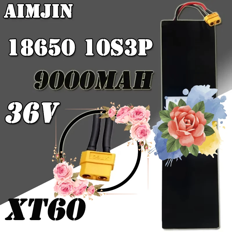 

18650 Lithium Upgraded Rechargeable 10S3P 36V 9000mAh 42V Electric Battery Pack M365 for XT60+JST plug