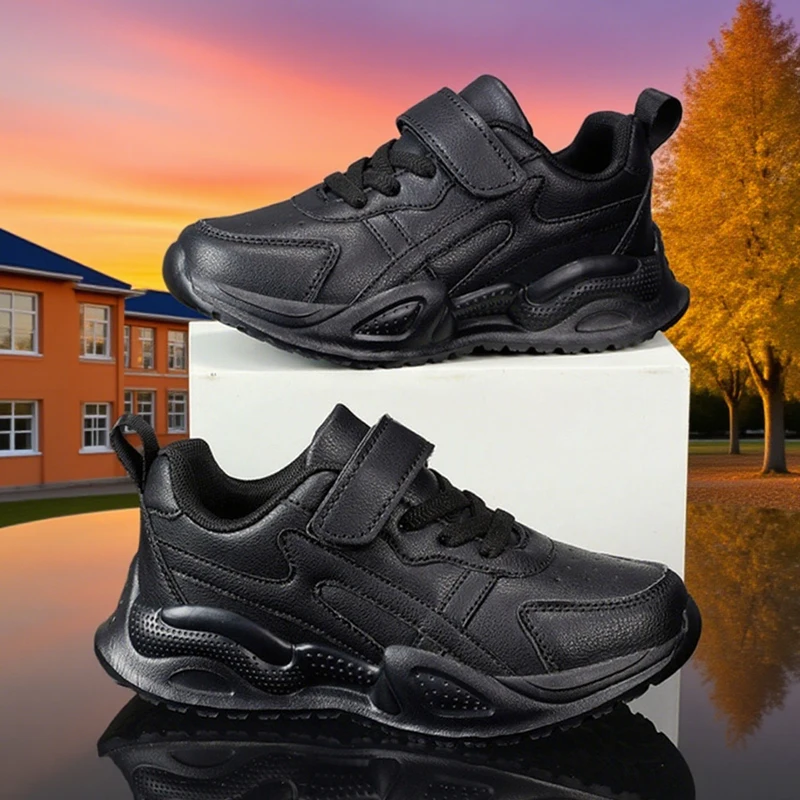 

Kids Running Shoes Boys Fashion Sneakers Lightweight Sport Shoes for Children Boys Outdoor Walking Casual Leather Athletic Shoes