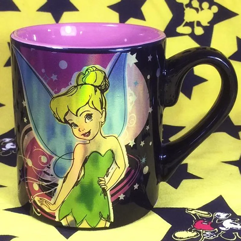 Kawaii Disney Peter Pan Tinker Bell Action Figures Toys Tinker Bell Ceramic Mug Peter Pan Cute Cup regalo di compleanno per bambini ragazze