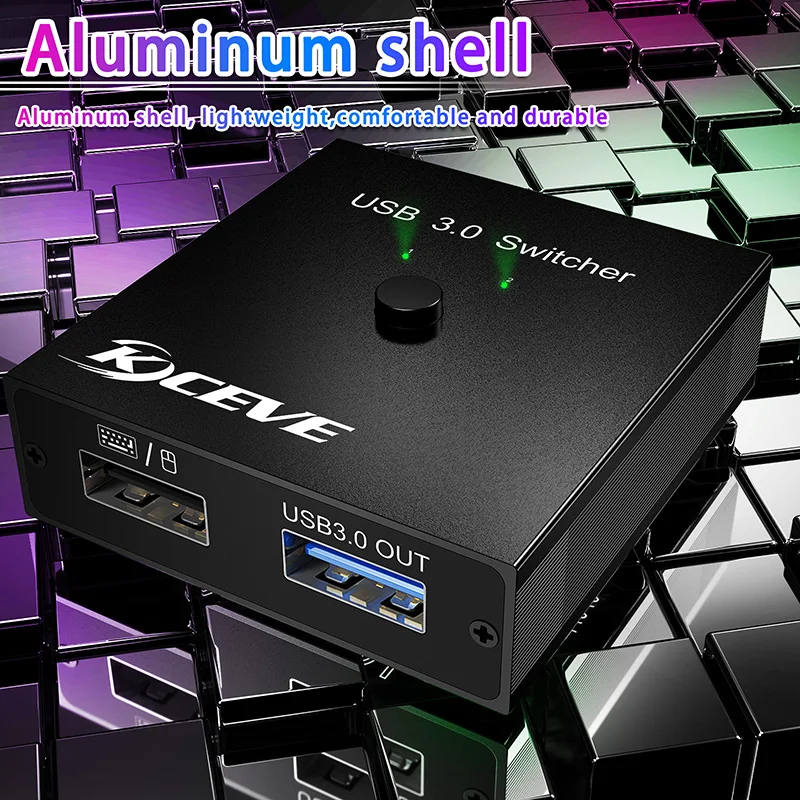 อะแดปเตอร์สวิตช์ตัวแยกสัญญาณ USB USB3.0/2.0ตัวแยกสวิตช์ตัวขยายเกมตัวแยกหน้าจอสดแชร์แป้นพิมพ์ยูเอสบีเมาส์แบบ2 in 1