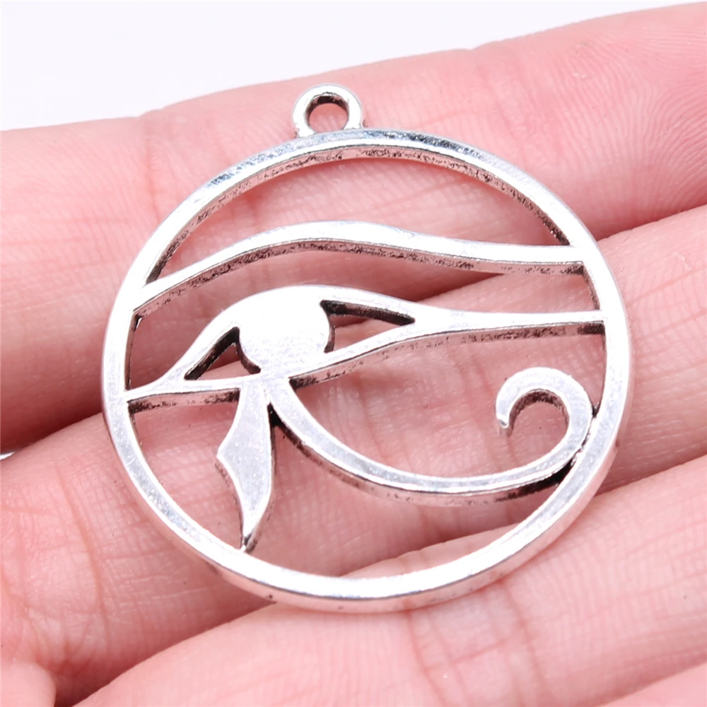 

Wholesale 50pcs/bag 39x35mm Eye Of Horus Charms Wholesale Antique Silver Color For DIY Jewelry Making Charms Jewelry Findings