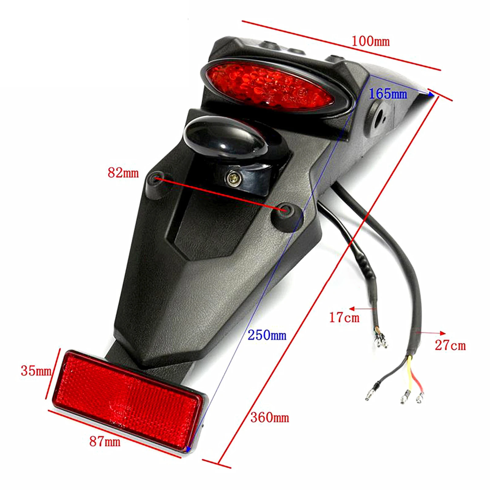 Universal 12V Polis port Motorrad LED Back licht Rücklicht & Rücklicht Enduro Dirt Bike Rücklicht