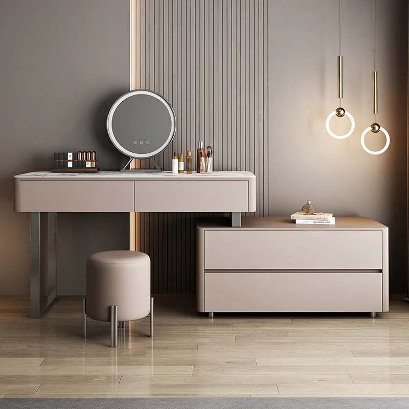 

Modern minimalist dresser integrated locker light luxury slate style small apartment bedroom makeup