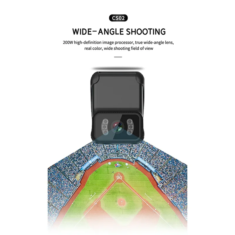 New-2X CS02 Экшн-камера с задним зажимом, поддержка TF-карты, ночной DV, Wi-Fi, циклическая камера, видео MP4, видеокамера, запись зрения Z9H4