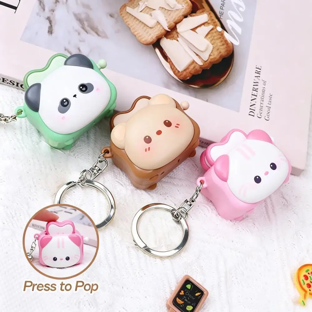 Cute Pet Toaster Keychain Charms, Adorable Panda Kitten Bag Pendants, Decorative Ornaments for Backpacks Keys, Gift Choice