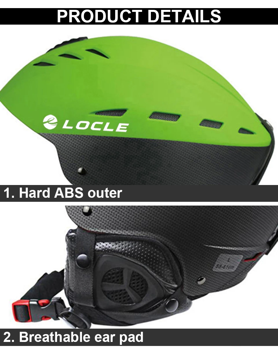 LOCLE Skihelm Damen Herren Kinder CE Sicherheit Skaten Skifahren Snowboard Skateboard Helm Motorrad Schneemobil Helme – Detail 10