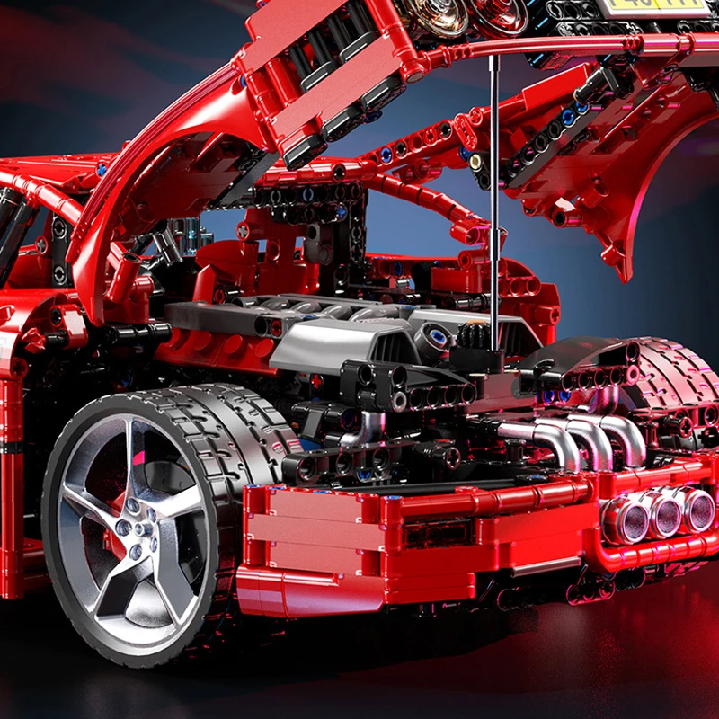 4026PCS Technische X001 Rode Super SportsCar F40 Model MOC-140629 Classic Racing Assembly Bouwsteen DIY Monteren Speelgoed Kid gift