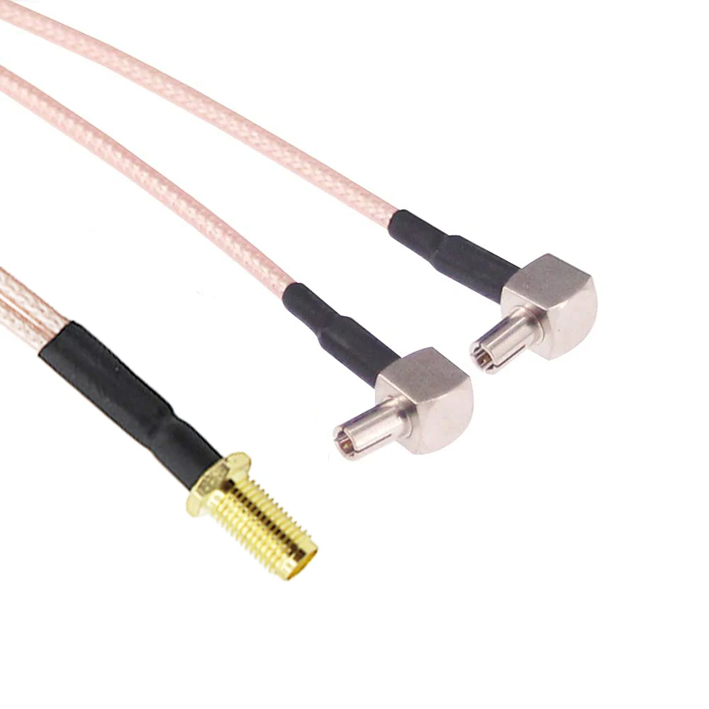 4G LTE Antenna Splitter SMA Female to Dual TS9 Adapter 15cm RG316 SMA to TS-9 Coaxial Pigtail Cable 6 inch for WiFi USB Modem