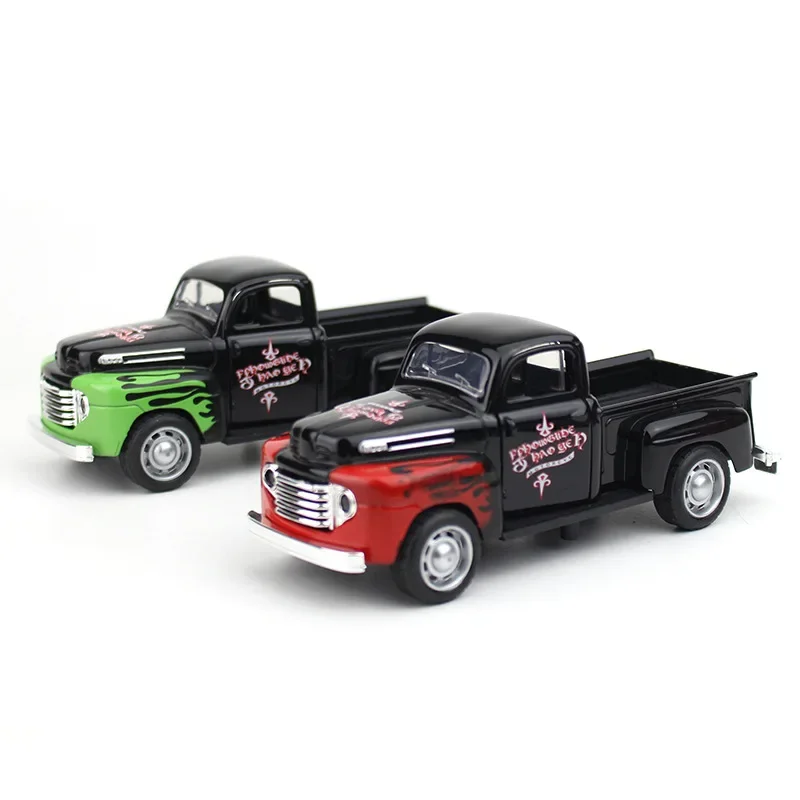 Mini Diecast Printing Retro Alloy Car Model, Finger Toy Vehicle, Simulação Bolo Enfeites, Puxar Carro, Presentes Brinquedos para Meninos, 1:32