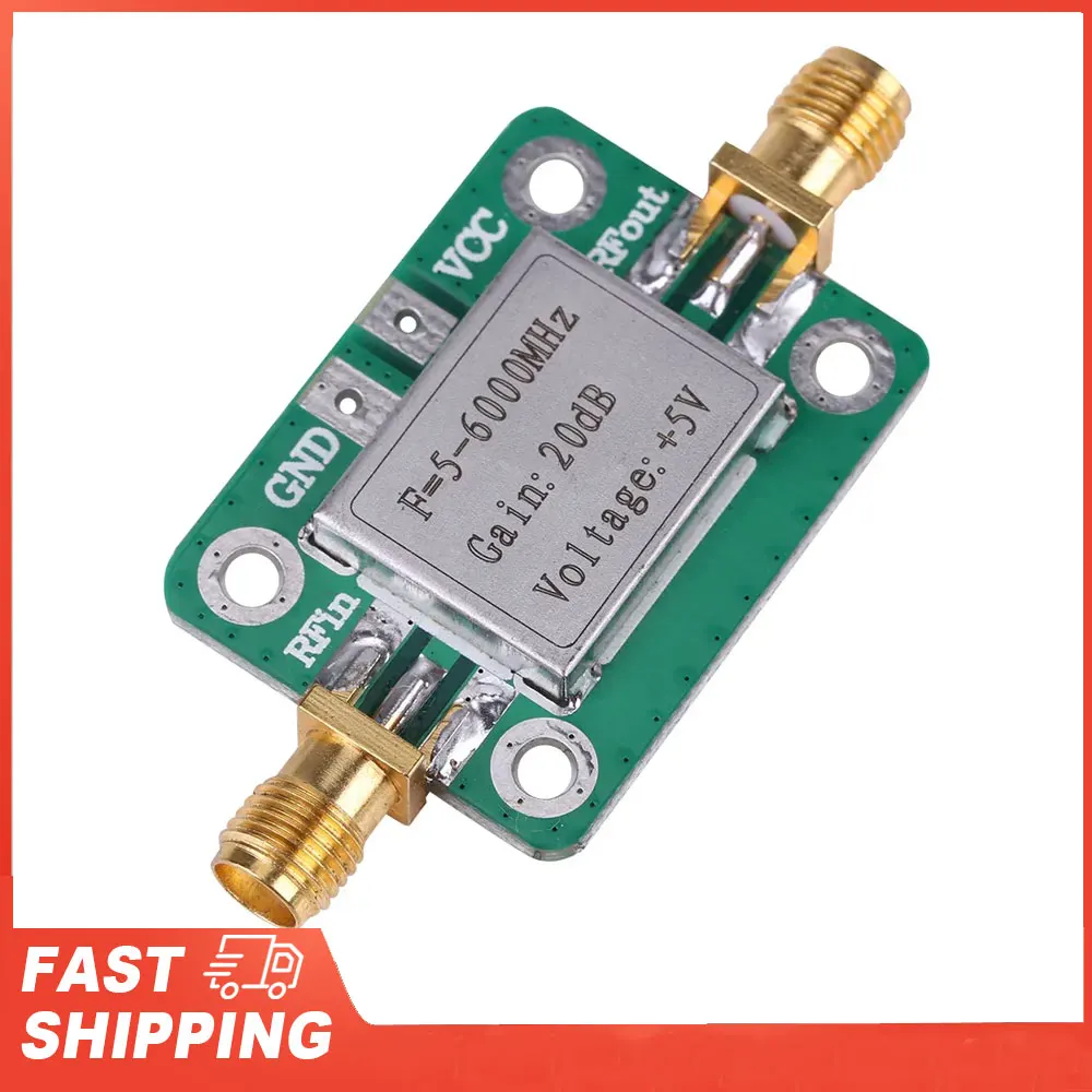 Amplificador de potência de 5-6000mhz, ganho de 5-6000mhz, 20db, banda larga, rf, vhf, uhf, módulo amplificador de potência de banda larga